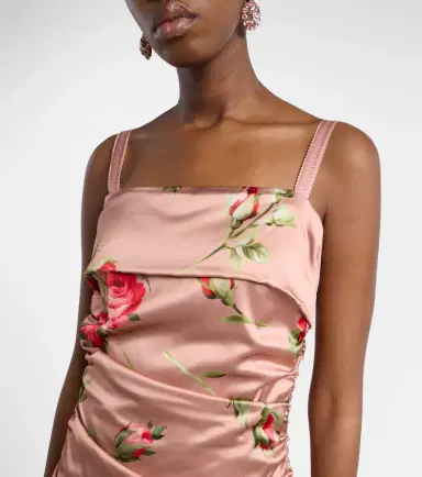 Dolce & Gabbana Floral satin midi dress | Thumbnail 5