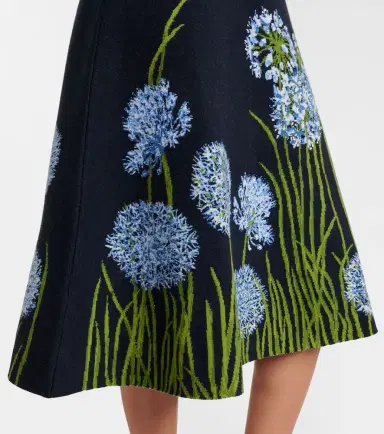 Oscar de la Renta Floral jacquard midi dress | Thumbnail 4