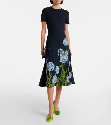 Oscar de la Renta Floral jacquard midi dress | Thumbnail 5
