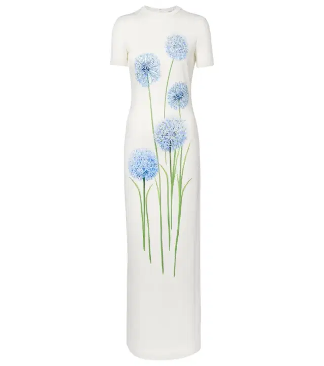 Oscar de la Renta Floral jersey cocktail dress