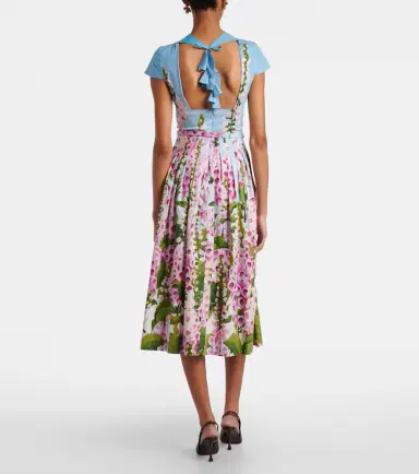 Oscar de la Renta Floral cotton-blend poplin midi dress | Thumbnail 2 Oscar de la Renta Floral cotton-blend poplin midi dress | Thumbnail 2