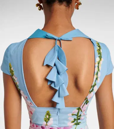 Oscar de la Renta Floral cotton-blend poplin midi dress | Thumbnail 5 Oscar de la Renta Floral cotton-blend poplin midi dress | Thumbnail 5