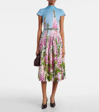 Oscar de la Renta Floral cotton-blend poplin midi dress | Thumbnail 6 Oscar de la Renta Floral cotton-blend poplin midi dress | Thumbnail 6