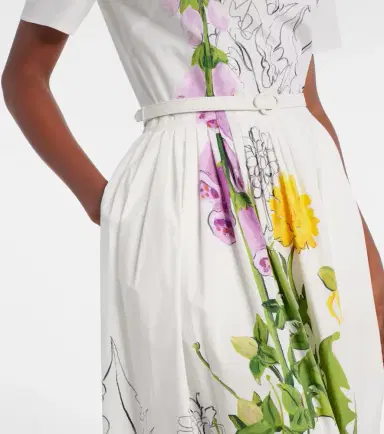 Oscar de la Renta Foxglove cotton-blend poplin midi dress | Thumbnail 4 Oscar de la Renta Foxglove cotton-blend poplin midi dress | Thumbnail 4