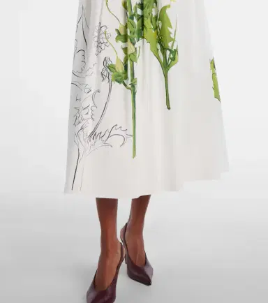 Oscar de la Renta Foxglove cotton-blend poplin midi dress | Thumbnail 6 Oscar de la Renta Foxglove cotton-blend poplin midi dress | Thumbnail 6