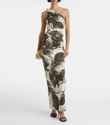 Oscar de la Renta Printed one-shoulder jersey maxi dress | Thumbnail 4