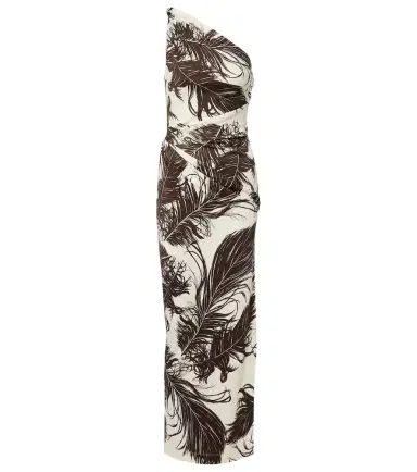 Oscar de la Renta Printed one-shoulder jersey maxi dress | Thumbnail 1