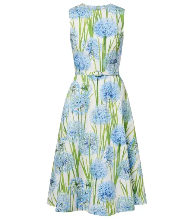 Oscar de la Renta Floral cotton-blend poplin midi dress