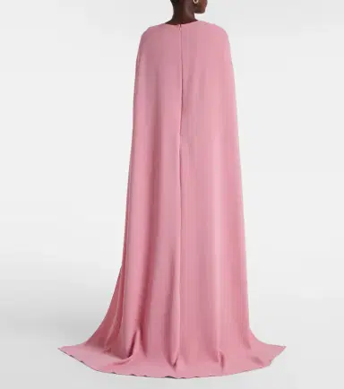 Oscar de la Renta Caped silk-blend georgette gown | Thumbnail 5 Oscar de la Renta Caped silk-blend georgette gown | Thumbnail 5