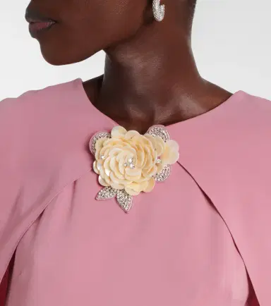 Oscar de la Renta Caped silk-blend georgette gown | Thumbnail 6 Oscar de la Renta Caped silk-blend georgette gown | Thumbnail 6