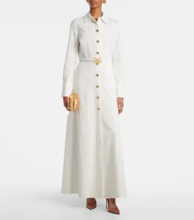 Oscar de la Renta Belted cotton poplin shirt dress | Thumbnail 6 Oscar de la Renta Belted cotton poplin shirt dress | Thumbnail 6