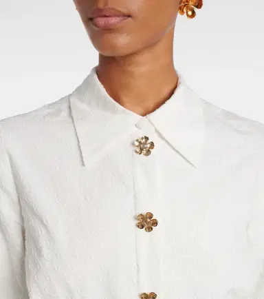 Oscar de la Renta Belted cotton poplin shirt dress | Thumbnail 7 Oscar de la Renta Belted cotton poplin shirt dress | Thumbnail 7