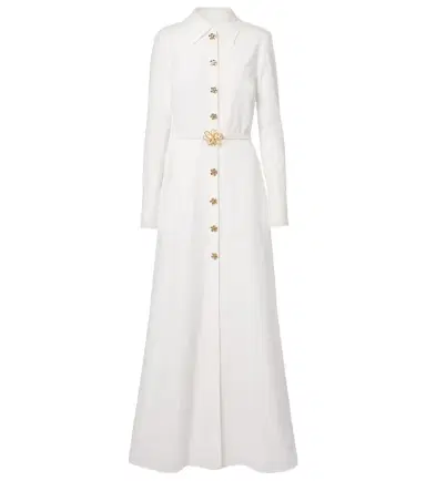 Oscar de la Renta Belted cotton poplin shirt dress | Thumbnail 1 Oscar de la Renta Belted cotton poplin shirt dress | Thumbnail 1