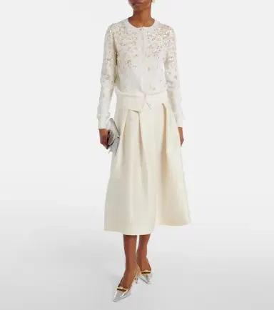 Oscar de la Renta Embroidered virgin wool cardigan | Thumbnail 2