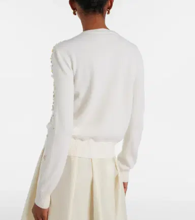 Oscar de la Renta Embroidered virgin wool cardigan | Thumbnail 3