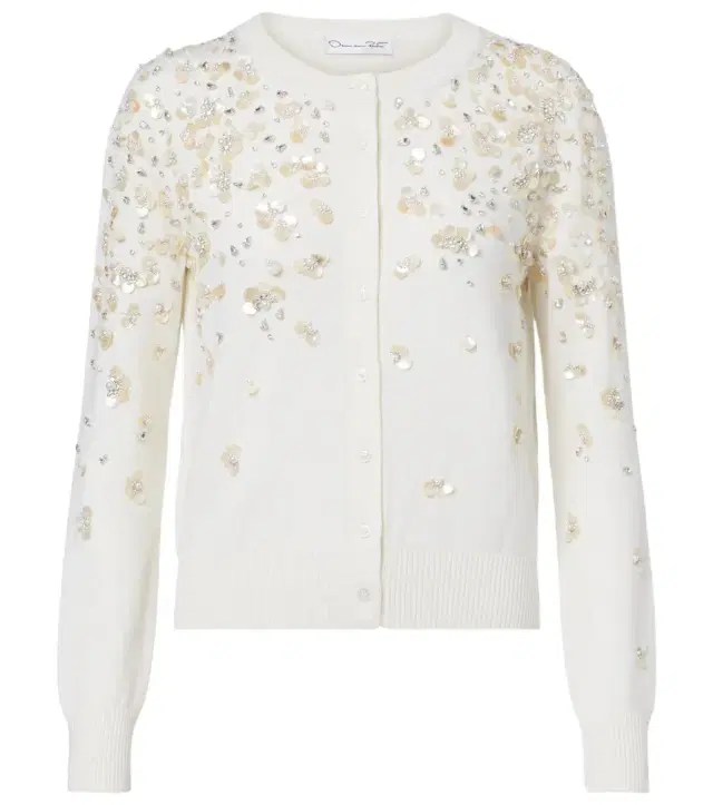 Oscar de la Renta Embroidered virgin wool cardigan