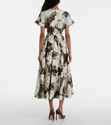 Oscar de la Renta Printed cotton-blend poplin midi dress | Thumbnail 2