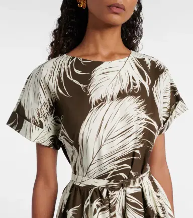 Oscar de la Renta Printed cotton-blend poplin midi dress | Thumbnail 3