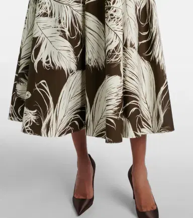 Oscar de la Renta Printed cotton-blend poplin midi dress | Thumbnail 4