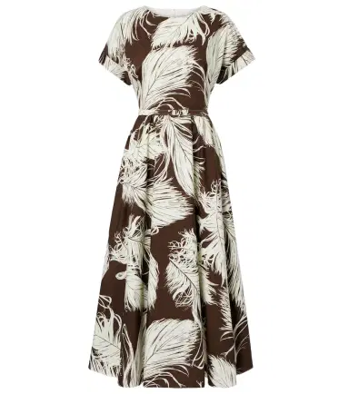 Oscar de la Renta Printed cotton-blend poplin midi dress | Thumbnail 1