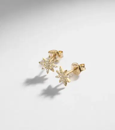 STONE AND STRAND Northern Star 10kt gold earrings with diamonds | Thumbnail 5