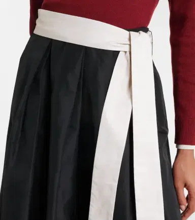 'S Max Mara Baschi pleated cotton-blend midi skirt | Thumbnail 3 'S Max Mara Baschi pleated cotton-blend midi skirt | Thumbnail 3