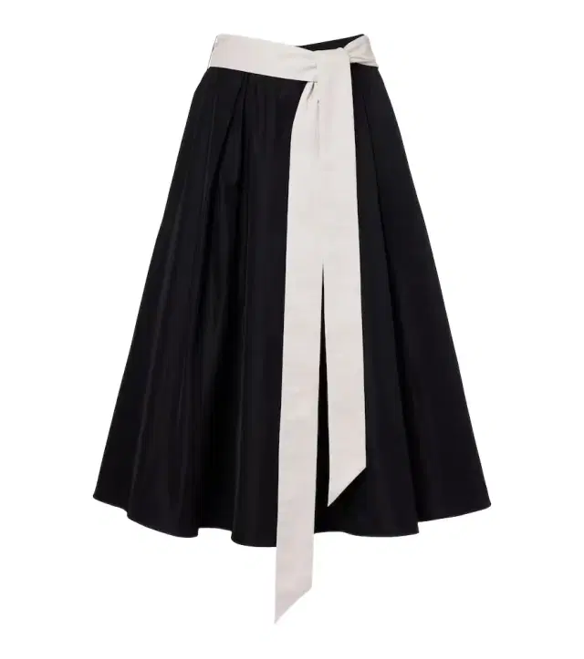 Baschi pleated cotton-blend midi skirt
