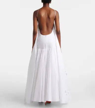 Jacquemus Provençale tiered cotton poplin gown | Thumbnail 4 Jacquemus Provençale tiered cotton poplin gown | Thumbnail 4
