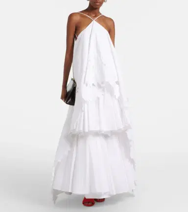 Jacquemus Provençale tiered cotton poplin gown | Thumbnail 6 Jacquemus Provençale tiered cotton poplin gown | Thumbnail 6