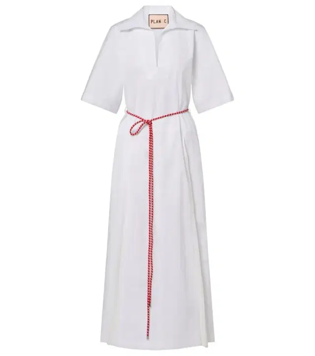 Cotton-blend shirt dress
