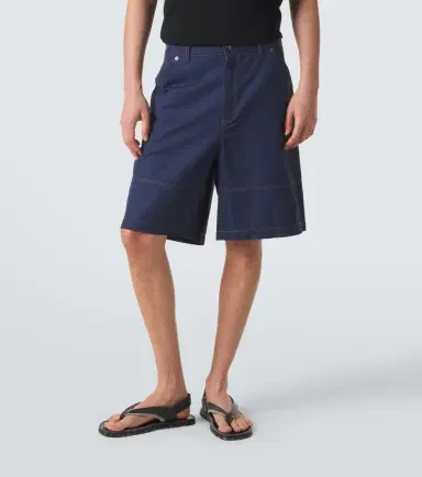 Moncler Cotton and linen gabardine shorts | Thumbnail 6