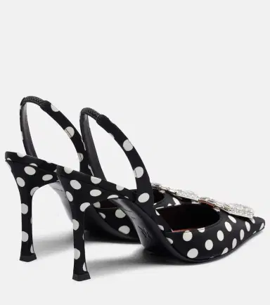 Amina Muaddi Camelia polka-dot satin slingback pumps | Thumbnail 4 Amina Muaddi Camelia polka-dot satin slingback pumps | Thumbnail 4