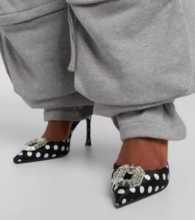 Amina Muaddi Camelia polka-dot satin slingback pumps | Thumbnail 5 Amina Muaddi Camelia polka-dot satin slingback pumps | Thumbnail 5