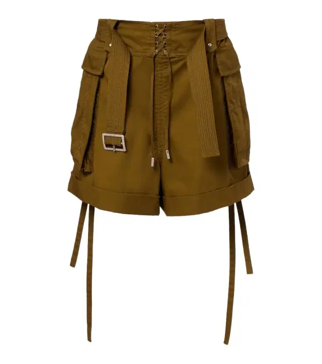 McQueen Belted cotton shorts