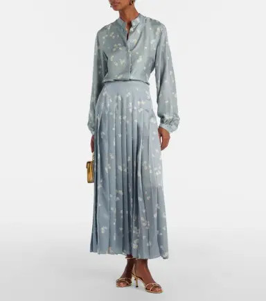 Altuzarra Monti floral pleated midi skirt | Thumbnail 5