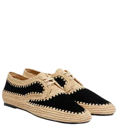 Gabriela Hearst Strength raffia and suede Derby shoes | Thumbnail 1 Gabriela Hearst Strength raffia and suede Derby shoes | Thumbnail 1