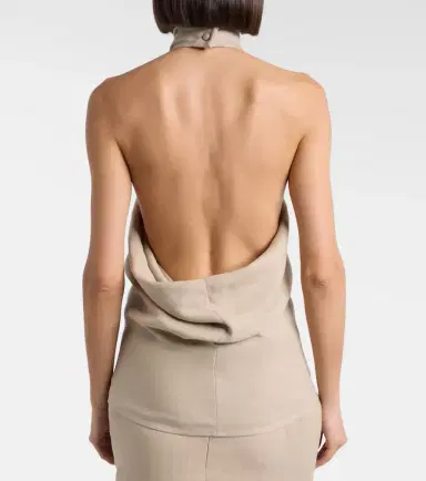 Magda Butrym Draped halterneck linen top | Thumbnail 2
