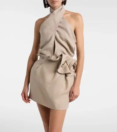 Magda Butrym Draped halterneck linen top | Thumbnail 3