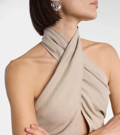 Magda Butrym Draped halterneck linen top | Thumbnail 4