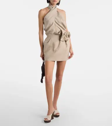 Magda Butrym Draped halterneck linen top | Thumbnail 5