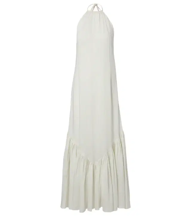 Striped halterneck open-back maxi dress