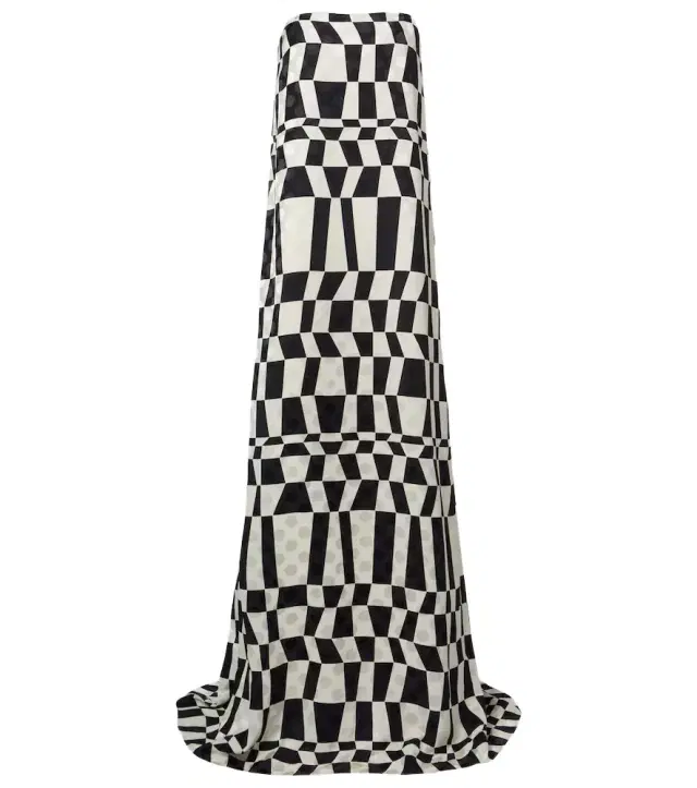 Dries Van Noten Printed bustier gown