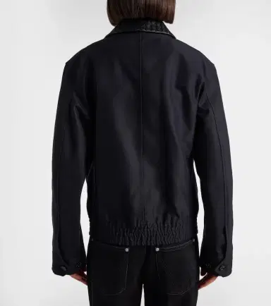 Bottega Veneta Intrecciato leather-trimmed canvas jacket | Thumbnail 6 Bottega Veneta Intrecciato leather-trimmed canvas jacket | Thumbnail 6