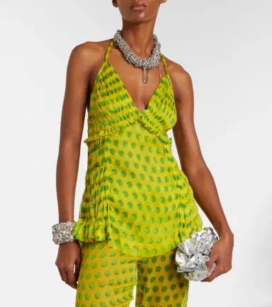 Dries Van Noten Polka-dot halterneck silk top | Thumbnail 3