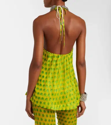 Dries Van Noten Polka-dot halterneck silk top | Thumbnail 7