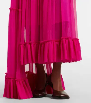 Dries Van Noten Asymmetric silk muslin skirt | Thumbnail 4