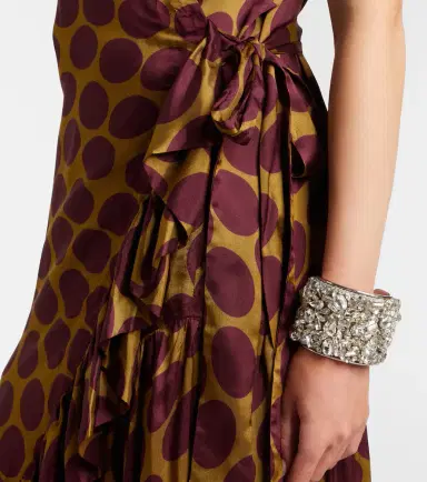 Dries Van Noten Polka-dot satin wrap dress | Thumbnail 5