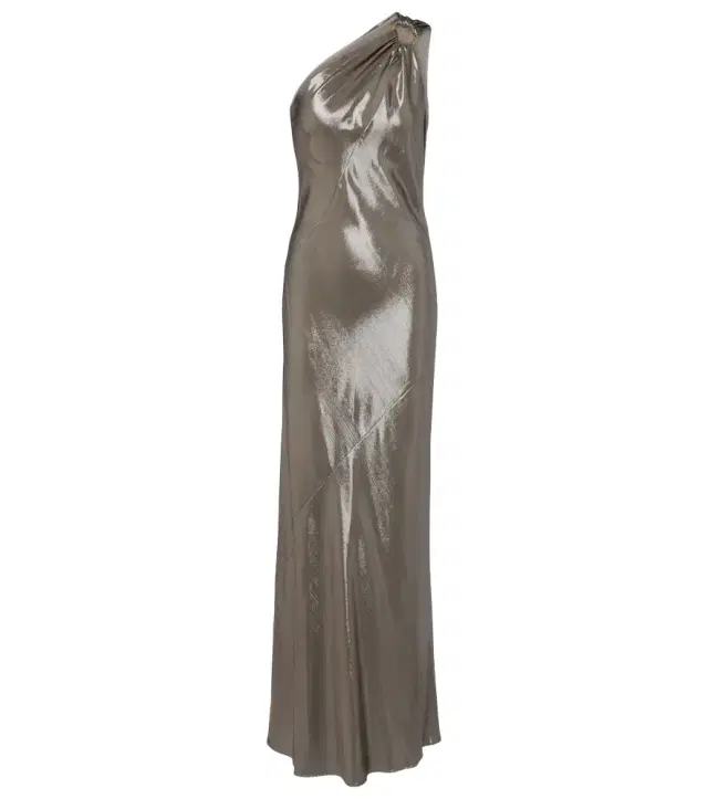 Odissea one-shoulder lamé gown