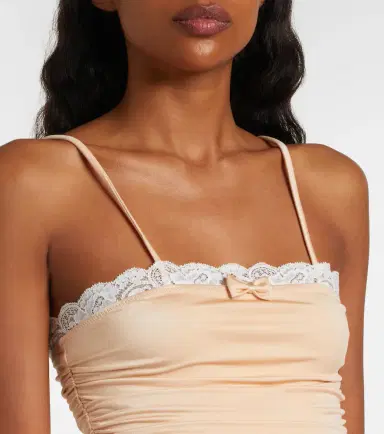 Chloe Chloé Lace-trimmed ruched bodysuit | Thumbnail 4 Chloe Chloé Lace-trimmed ruched bodysuit | Thumbnail 4