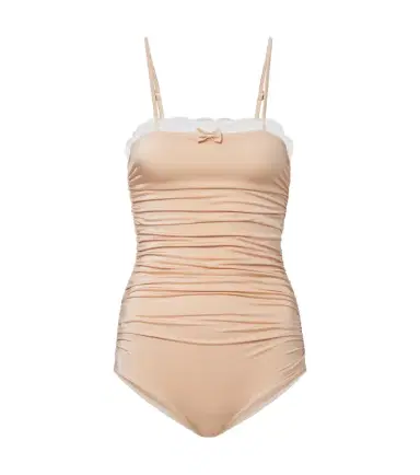 Chloe Chloé Lace-trimmed ruched bodysuit | Thumbnail 1 Chloe Chloé Lace-trimmed ruched bodysuit | Thumbnail 1